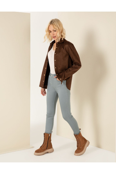 Kahverengi Comfort Fit Deri Gömlek 50254473-VR029 Kahverengi Comfort Fit Deri Gömlek 50254473-VR029