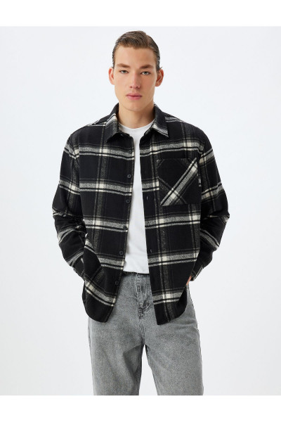 Oduncu Gömleği Uzun Kollu Cep Detaylı Oduncu Gömleği Uzun Kollu Cep Detaylı