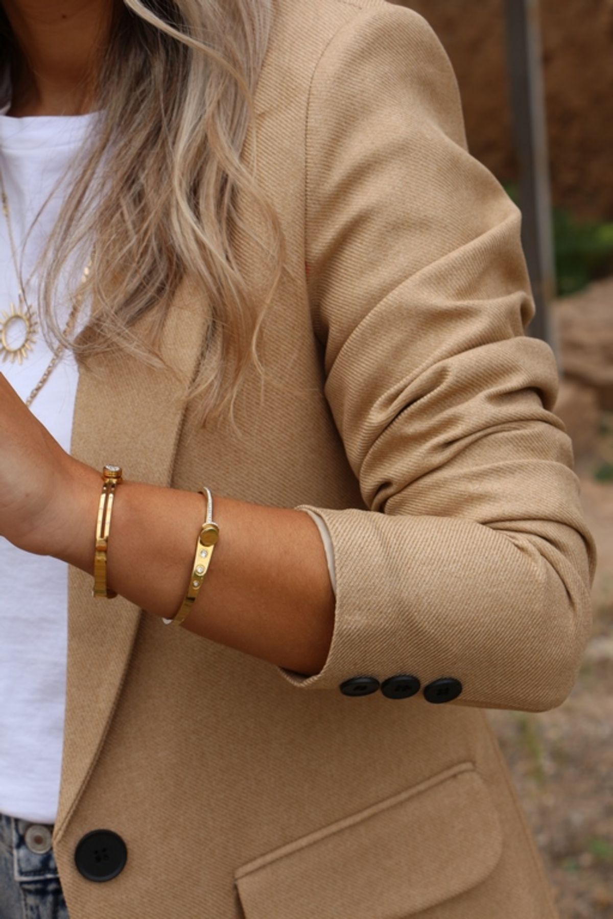 Kum Yün Efekt Blazer Kum Yün Efekt Blazer