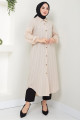 Yazlık Uzun Pamuklu Tunik Krem HM2109 Yazlık Uzun Pamuklu Tunik Krem HM2109