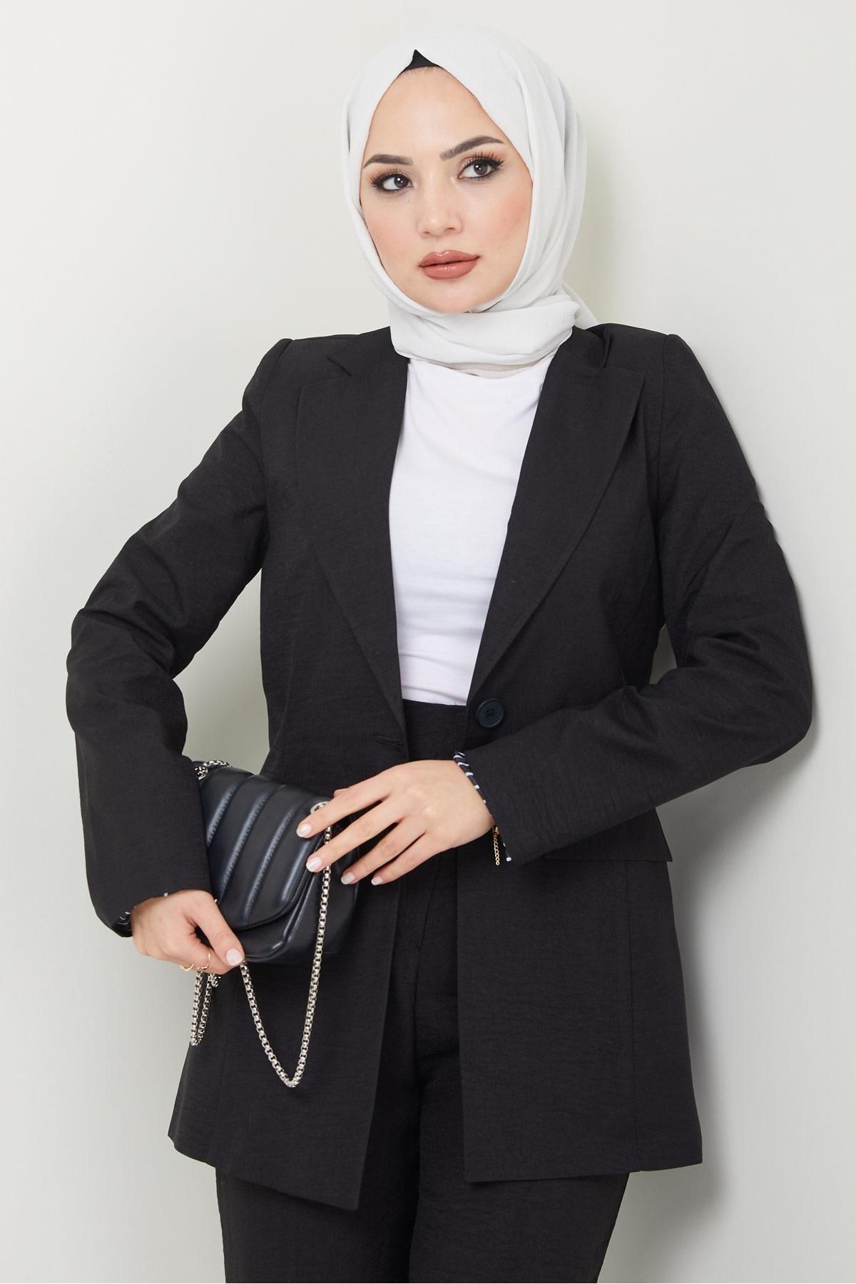 Sofya Ceketli Takım Siyah HM2414 Sofya Ceketli Takım Siyah HM2414