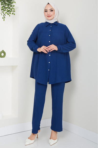 Kat Gömlekli Bürümcük İkili Takım Lacivert HM2131 Kat Gömlekli Bürümcük İkili Takım Lacivert HM2131