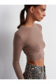 31236 Uzun Kollu Crop Top-Vizon