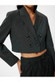 Kruvaze Oversize Crop Blazer Ceket