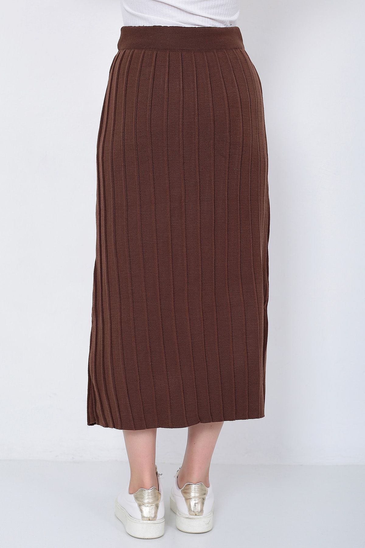 Kadın Triko Etek Oversize Kahverengi Kadın Triko Etek Oversize Kahverengi