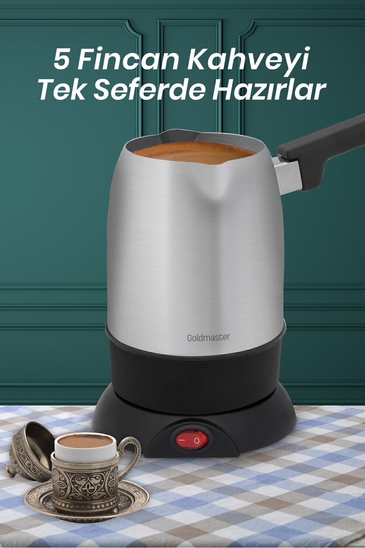 Kahvezade Paslanmaz Çelik Çift Ağızlı 5 Fincan Kapasiteli Elektrikli Cezve By5321 Kahvezade Paslanmaz Çelik Çift Ağızlı 5 Fincan Kapasiteli Elektrikli Cezve By5321