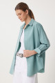 Oversize Basic Gömlek Su Yeşili Ldd0003