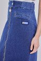 Koyu Mavi %100 Pamuklu Fermuarlı Denim Etek Koyu Mavi %100 Pamuklu Fermuarlı Denim Etek