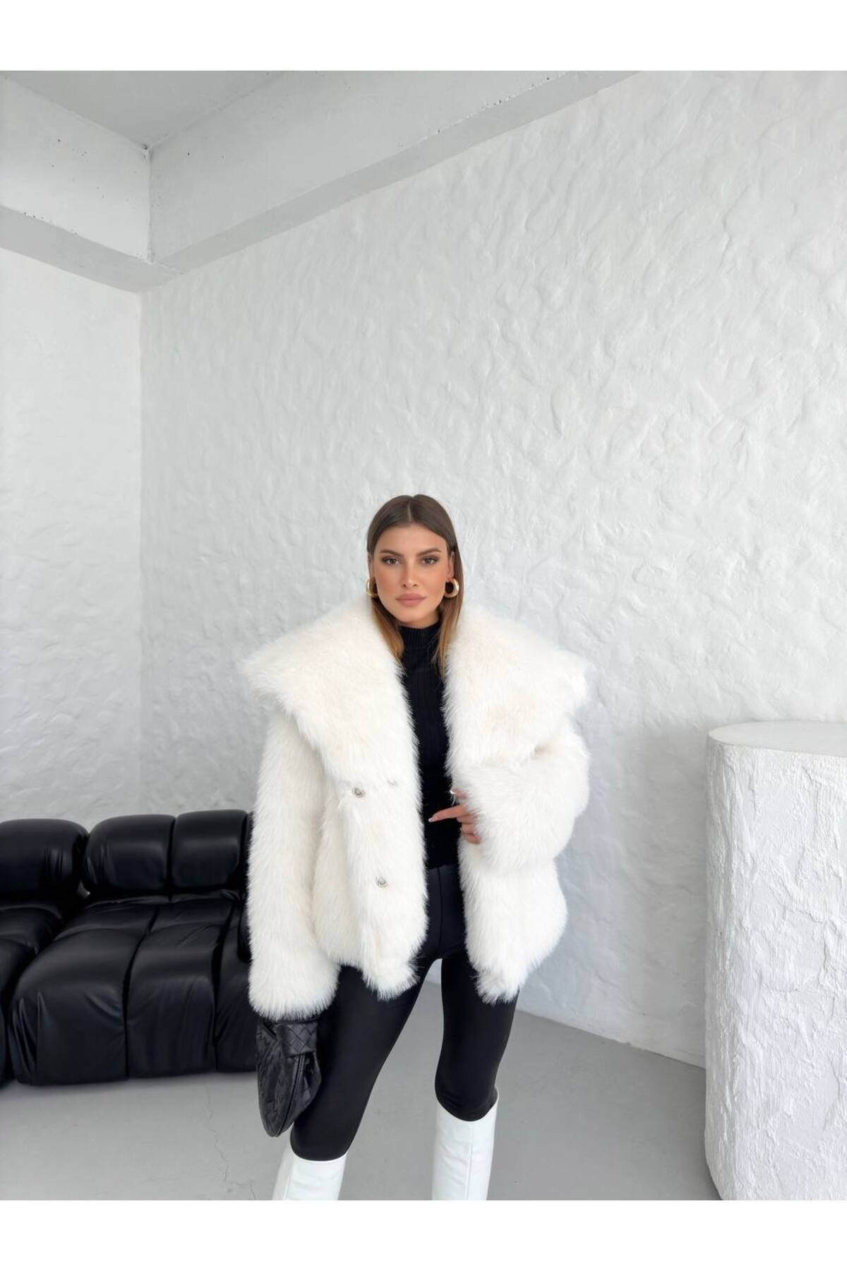 Yeni Sezon Şal Yaka Premium Suni Kürk Mont Yeni Sezon Şal Yaka Premium Suni Kürk Mont