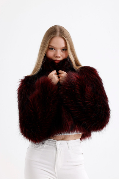 Uzun Tüylü Kürk Crop Ceket Uzun Tüylü Kürk Crop Ceket