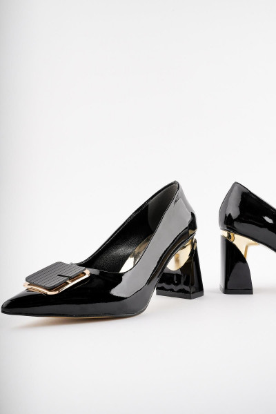 Rachel Garantili Kadın Gold Tokalı Yüksek Topuklu Stiletto Ayakkabı Rachel Garantili Kadın Gold Tokalı Yüksek Topuklu Stiletto Ayakkabı