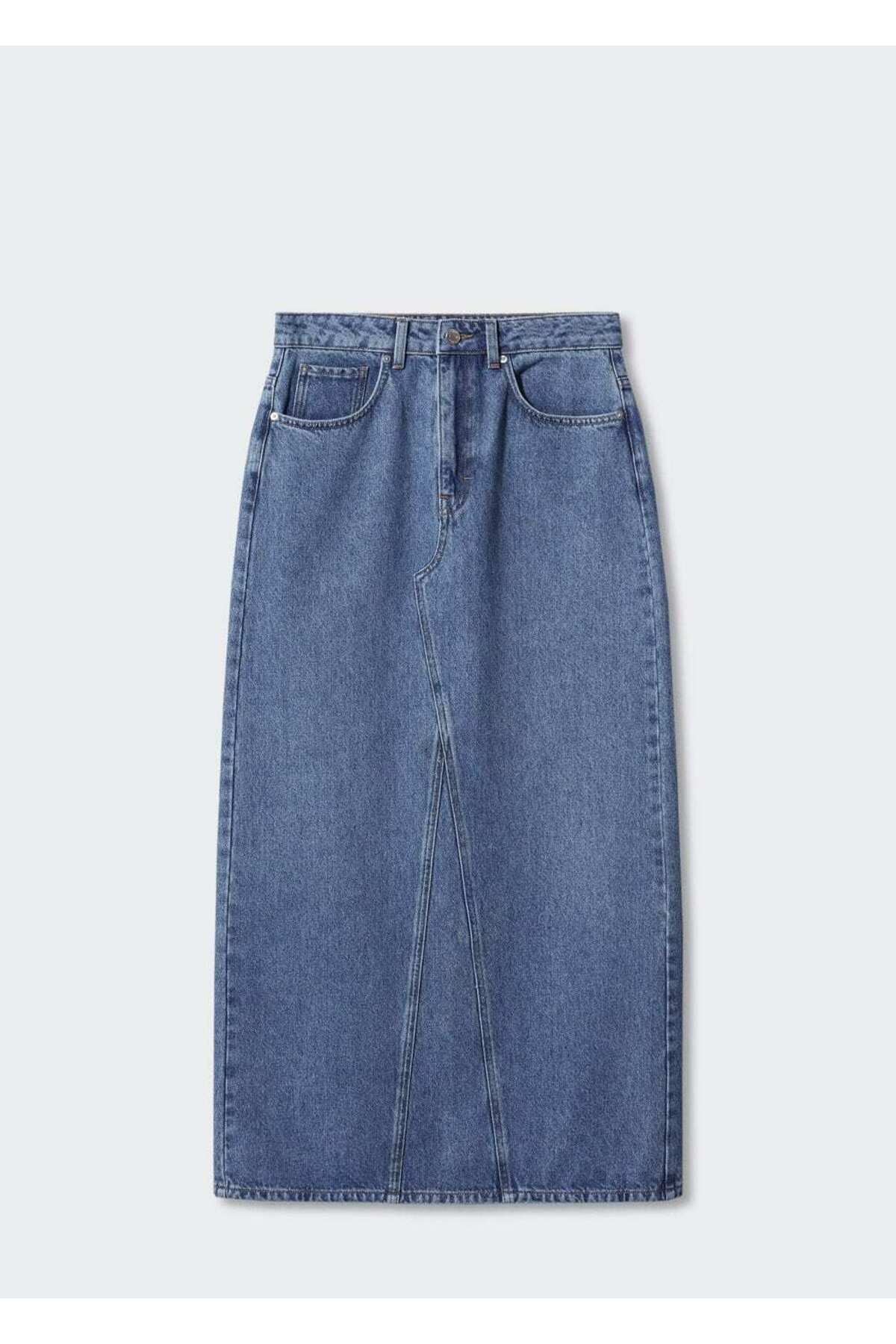 Uzun Denim Etek