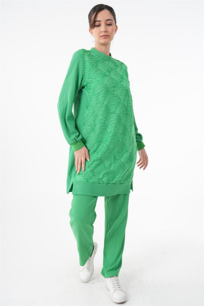 Karma Desen Tunik-pantolon Benetton Yeşili Ikili Takım Karma Desen Tunik-pantolon Benetton Yeşili Ikili Takım