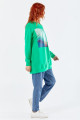 İki Iplik Resim Baskılı Benetton Yeşil Sweatshirt