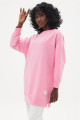 Sıfır Yaka Oversize Pembe Sweatshirt