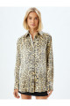 Leopar Desenli Saten Gömlek Uzun Kollu Regular Fit Leopar Desenli Saten Gömlek Uzun Kollu Regular Fit