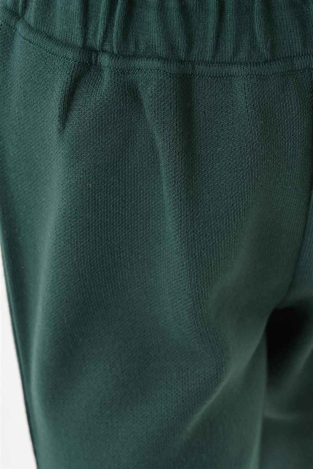 Zebra Çizgili Triko Tunik-pantolon Krem-yeşil Ikili Takım Zebra Çizgili Triko Tunik-pantolon Krem-yeşil Ikili Takım