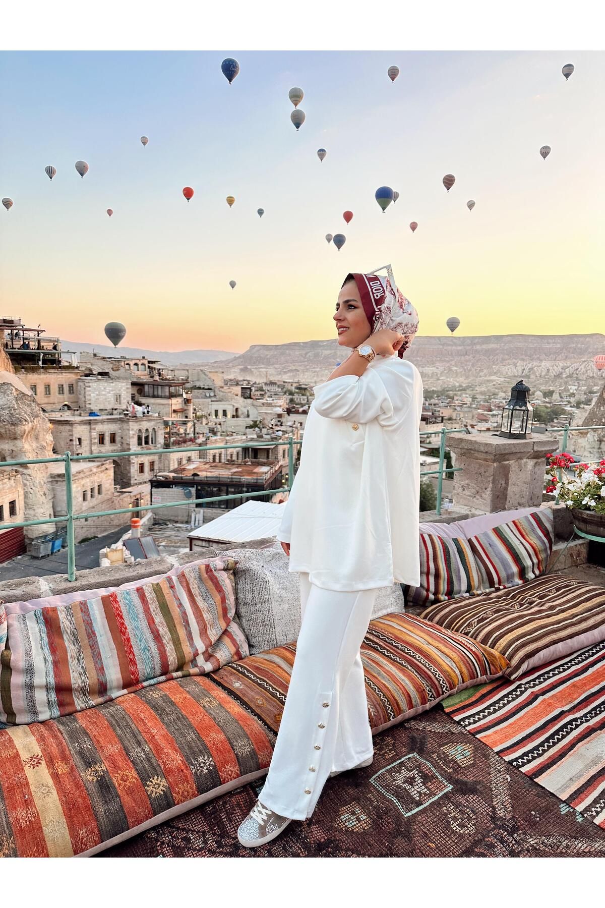 Premium Düğmeli Modal Takım Ekru Premium Düğmeli Modal Takım Ekru