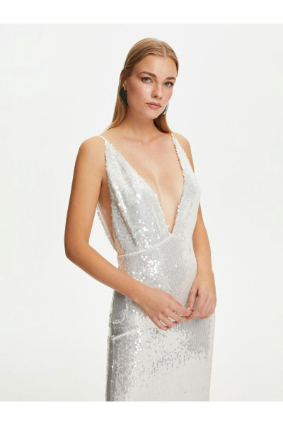 Payetli Ince Askılı Uzun Elbise Payetli Ince Askılı Uzun Elbise