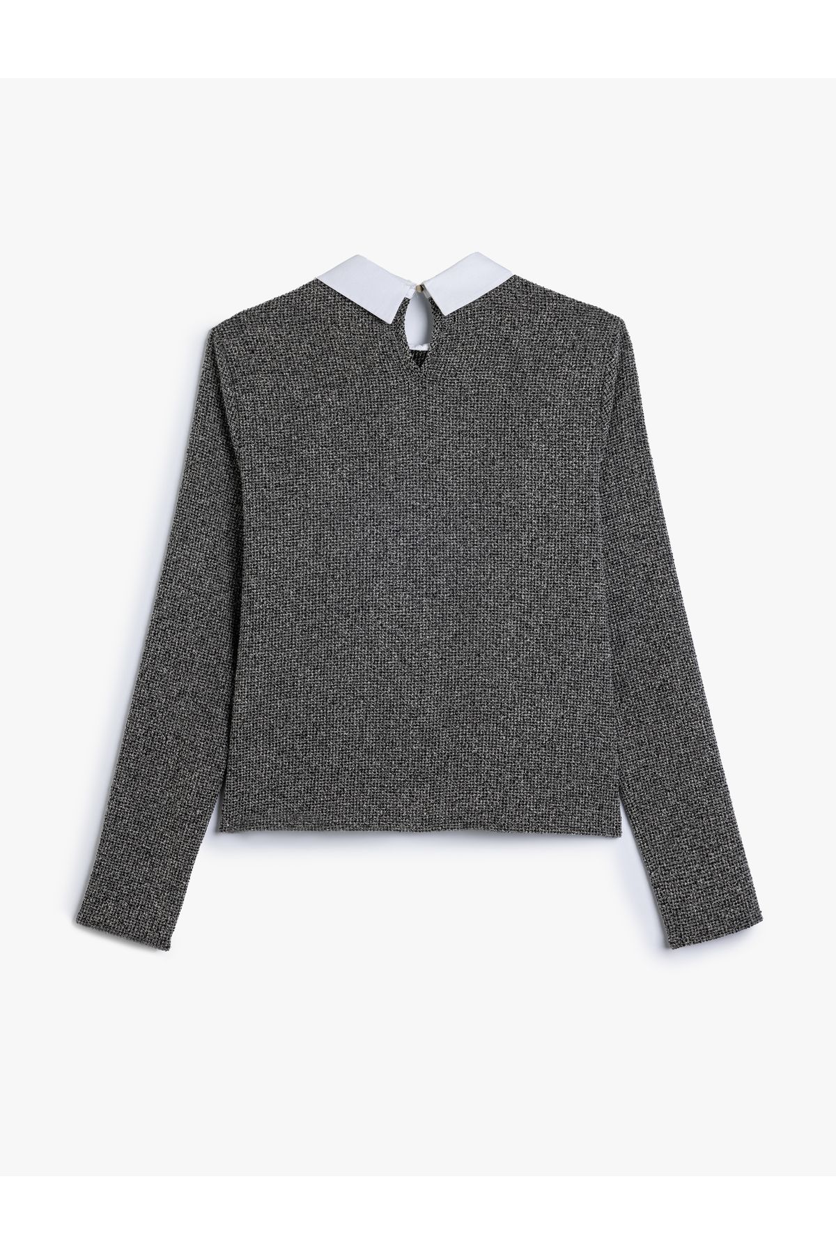 Taşlı Gömlek Yaka Bluz Uzun Kollu Slim Fit Taşlı Gömlek Yaka Bluz Uzun Kollu Slim Fit