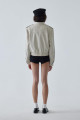 Krem Cooper Crop Bomber Ceket Krem Cooper Crop Bomber Ceket