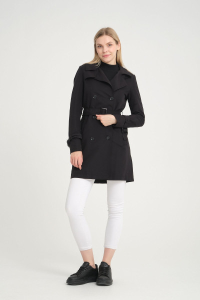 Kruvaze Kısa Trençkot Siyah 3103 Kruvaze Kısa Trençkot Siyah 3103