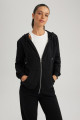 Regular Fit Kapüşonlu Fermuarlı Basic Sweatshirt Y1502az23au Regular Fit Kapüşonlu Fermuarlı Basic Sweatshirt Y1502az23au