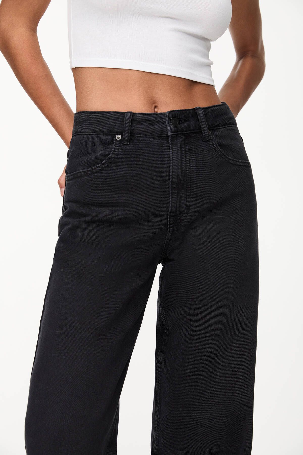 Yüksek bel geniş paça jean Yüksek bel geniş paça jean