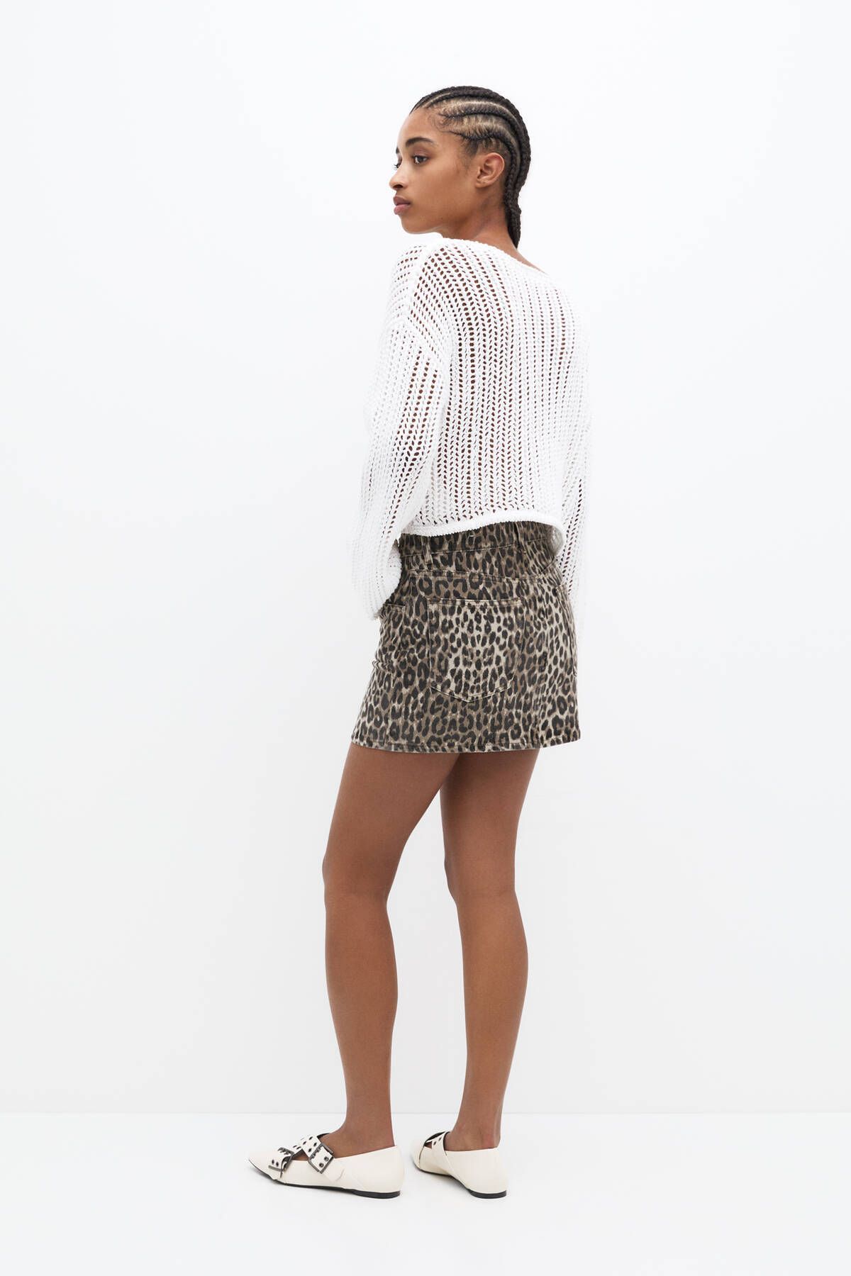 Leopar desenli mini etek Leopar desenli mini etek