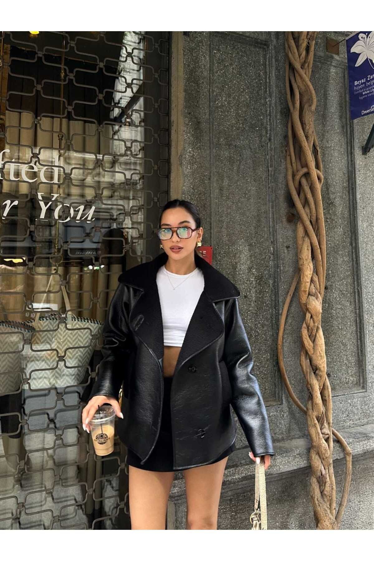 Kadın Siyah Oversize Ceket Kadın Siyah Oversize Ceket