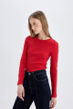 Slim Fit Dar Kesim Bisiklet Yaka Fitilli Kaşkorse Basic Düz Uzun Kollu Tişört C7516ax24au Slim Fit Dar Kesim Bisiklet Yaka Fitilli Kaşkorse Basic Düz Uzun Kollu Tişört C7516ax24au