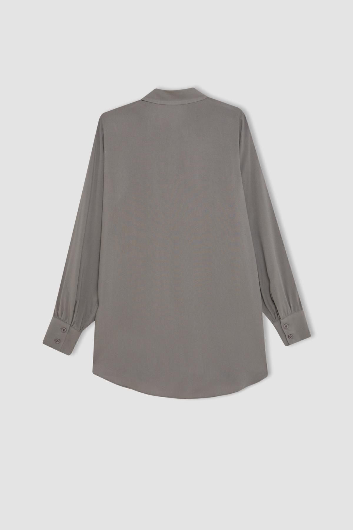 Regular Fit Basic Uzun Kollu Gömlek Tunik Z3538az24sp