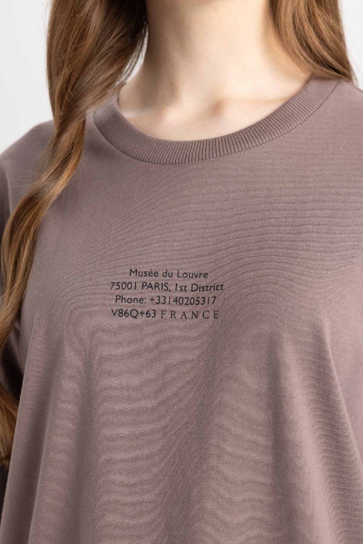 Regular Fit Bisiklet Yaka Baskılı Sweatshirt Tunik D0391ax24au Regular Fit Bisiklet Yaka Baskılı Sweatshirt Tunik D0391ax24au