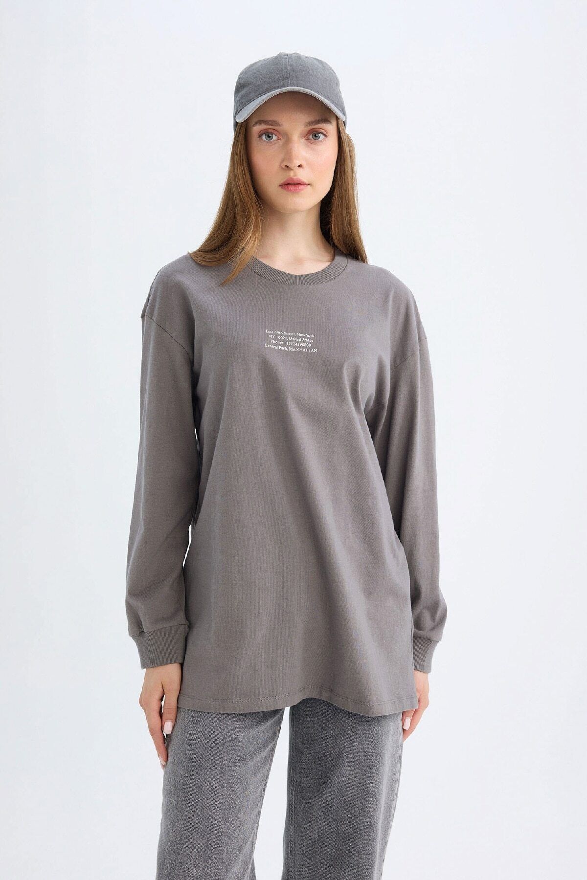 Regular Fit Bisiklet Yaka Baskılı Sweatshirt Tunik D0391ax24au Regular Fit Bisiklet Yaka Baskılı Sweatshirt Tunik D0391ax24au