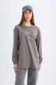 Regular Fit Bisiklet Yaka Baskılı Sweatshirt Tunik D0391ax24au Regular Fit Bisiklet Yaka Baskılı Sweatshirt Tunik D0391ax24au
