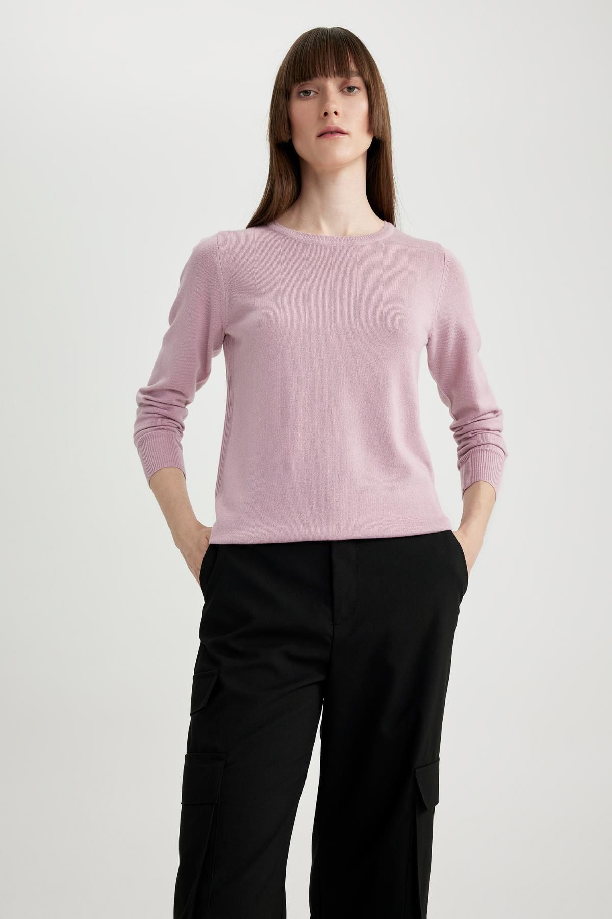 Regular Fit Bisiklet Yaka Basic Düz Triko Kazak F7091az23wn Regular Fit Bisiklet Yaka Basic Düz Triko Kazak F7091az23wn