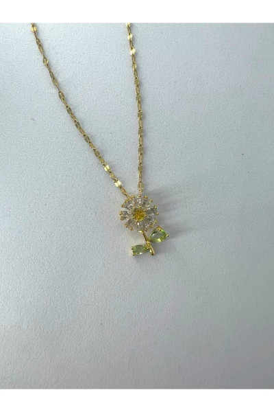 Kararmaz çelik papatya gold kolye Kararmaz çelik papatya gold kolye
