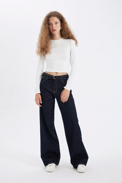 Wide Leg Normal Bel Geniş Paça Uzun Jean Pantolon D3724ax24au Wide Leg Normal Bel Geniş Paça Uzun Jean Pantolon D3724ax24au