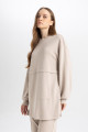 Regular Fit Bisiklet Yaka Kanguru Cepli Basic Düz Sweatshirt Tunik B0039ax24au Regular Fit Bisiklet Yaka Kanguru Cepli Basic Düz Sweatshirt Tunik B0039ax24au