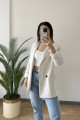 RBN038 D88672 Kolu Çizgi Detay Keten Ceket TAŞ RBN038 D88672 Kolu Çizgi Detay Keten Ceket TAŞ