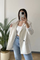 RBN038 D88672 Kolu Çizgi Detay Keten Ceket TAŞ RBN038 D88672 Kolu Çizgi Detay Keten Ceket TAŞ