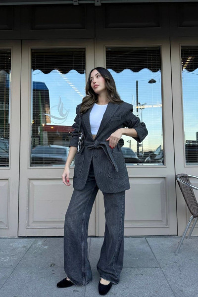 kadın pinterest muadil  çizgili kemerli cep detay astarlı kalın blazer ceket kaban kaşe yumuşak doku kadın pinterest muadil  çizgili kemerli cep detay astarlı kalın blazer ceket kaban kaşe yumuşak doku