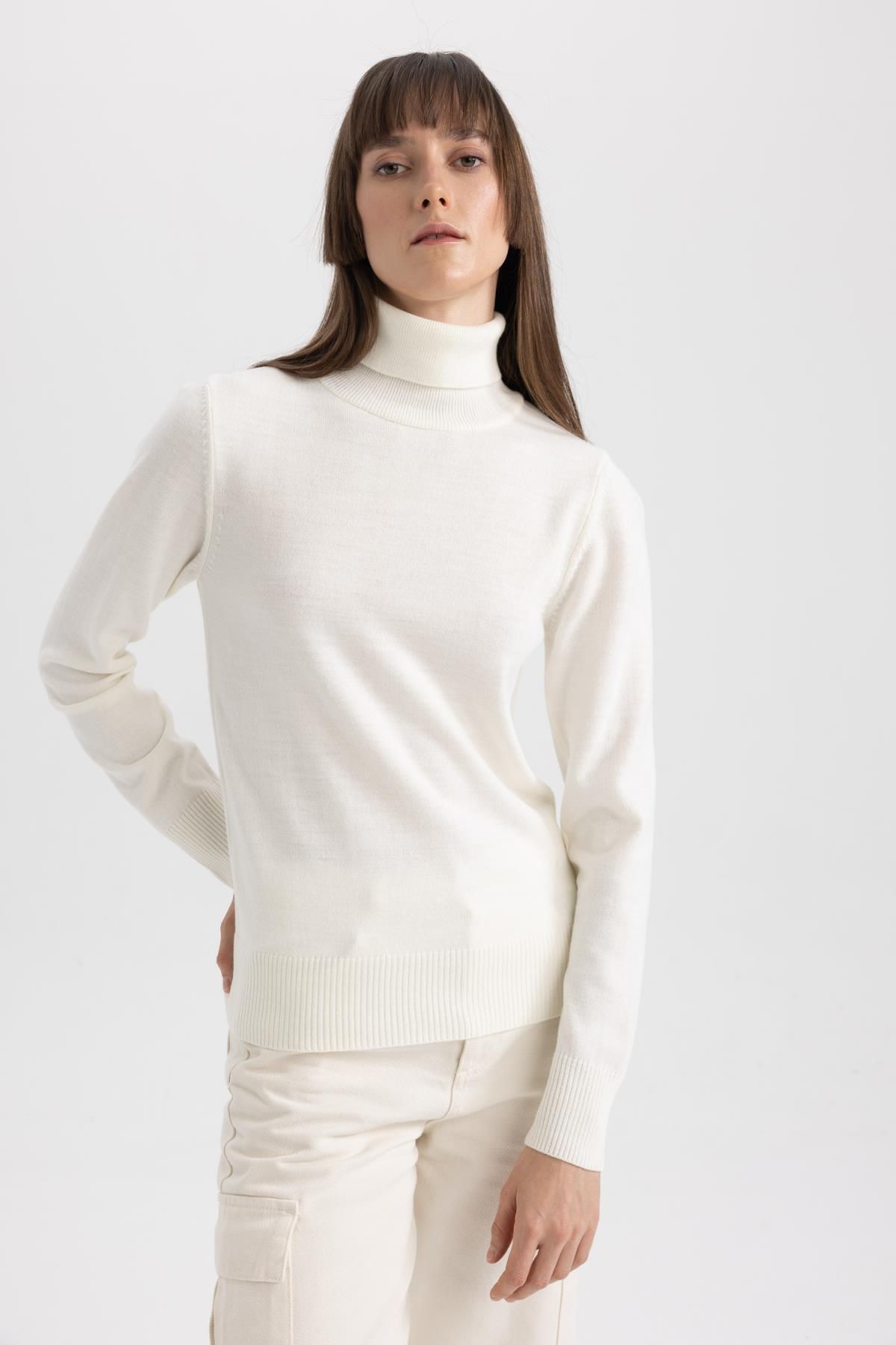 Regular Fit Balıkçı Yaka Basic Kazak H1651az23wn Regular Fit Balıkçı Yaka Basic Kazak H1651az23wn