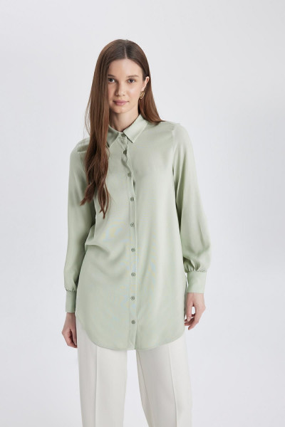 Regular Fit Basic Uzun Kollu Gömlek Tunik Z3538az24sp Regular Fit Basic Uzun Kollu Gömlek Tunik Z3538az24sp