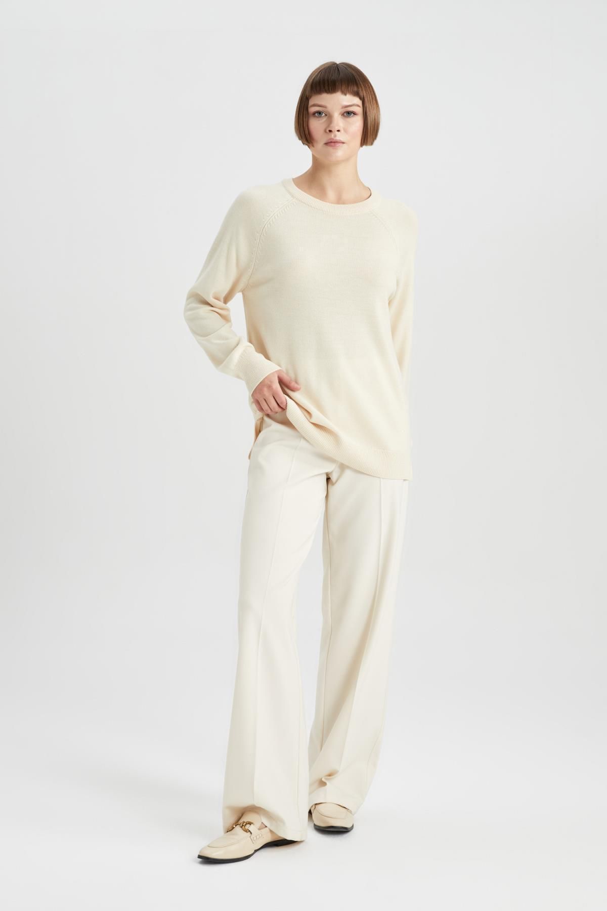 Relax Fit Bisiklet Yaka Basic Kazak X3066az23wn Relax Fit Bisiklet Yaka Basic Kazak X3066az23wn