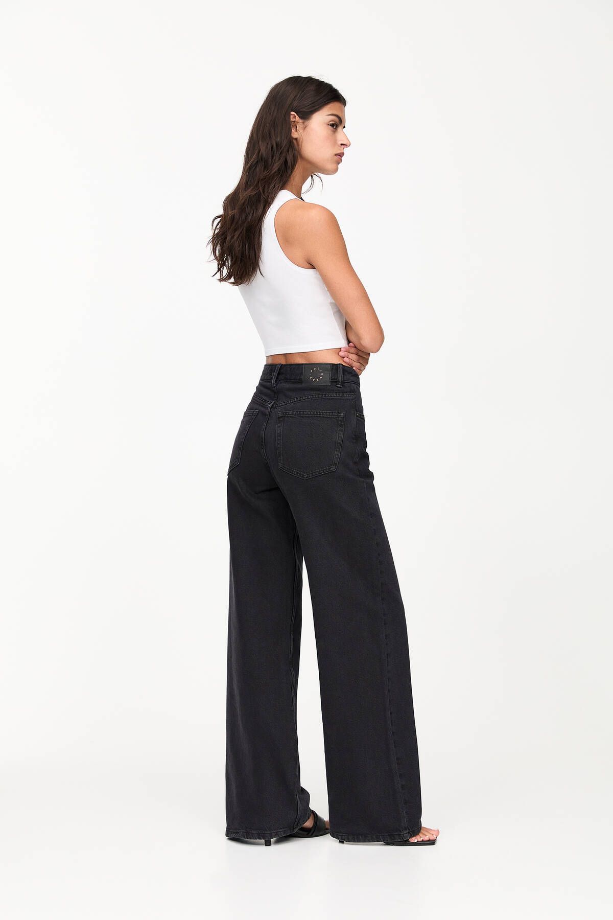 Yüksek bel geniş paça jean Yüksek bel geniş paça jean