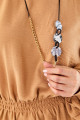 Kolye Aksesuarlı Beli Lastikli Camel Tunik Kolye Aksesuarlı Beli Lastikli Camel Tunik