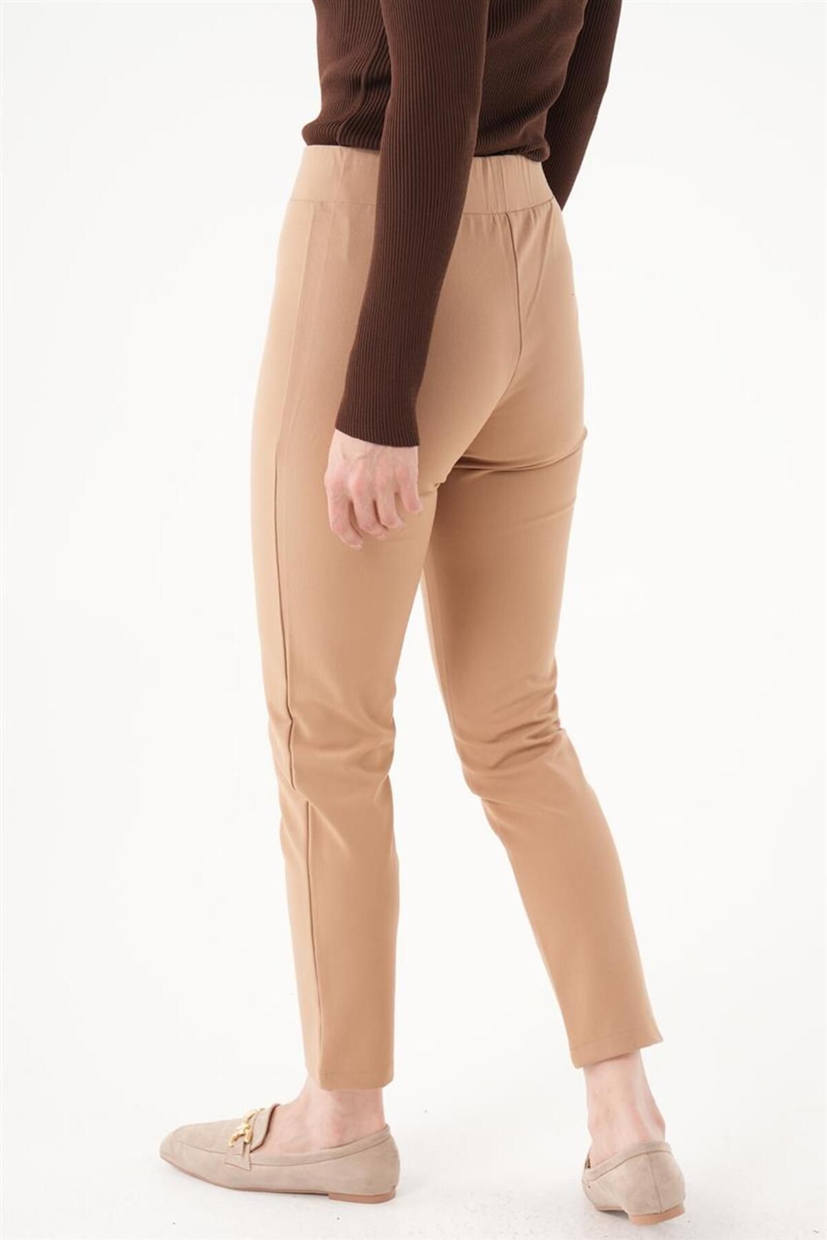 Yüksek Bel Camel Tayt Pantolon Yüksek Bel Camel Tayt Pantolon