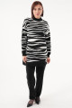 Zebra Çizgili Triko Tunik-pantolon Siyah-beyaz Ikili Takım Zebra Çizgili Triko Tunik-pantolon Siyah-beyaz Ikili Takım