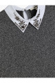 Taşlı Gömlek Yaka Bluz Uzun Kollu Slim Fit Taşlı Gömlek Yaka Bluz Uzun Kollu Slim Fit